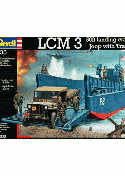 Revell LCM3 Landing Craft & Jeep with Trailer