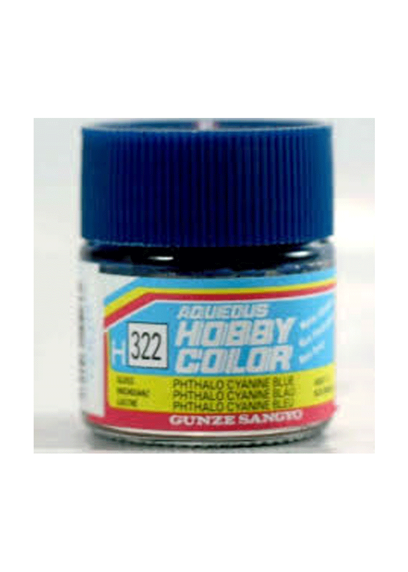 Mr Hobby Aqueous Hobby Colour - H322 Phthalo Cyanine Blue (10ml)