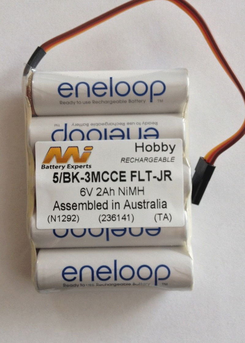 Eneloop 6.0V 2000Mah 5 Cell Flat Rx Battery Pack 5/BK-3MCCE FLT-JR