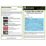 Airscale 1/48 Luftwaffe Cockpit Placards decals