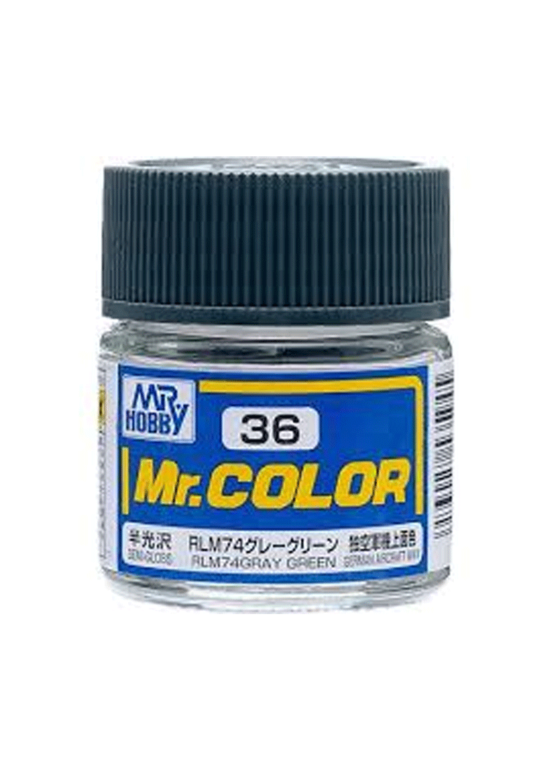 Mr. Hobby #C36 Mr. Color Paint [semi-gloss] RLM74 Gray Green