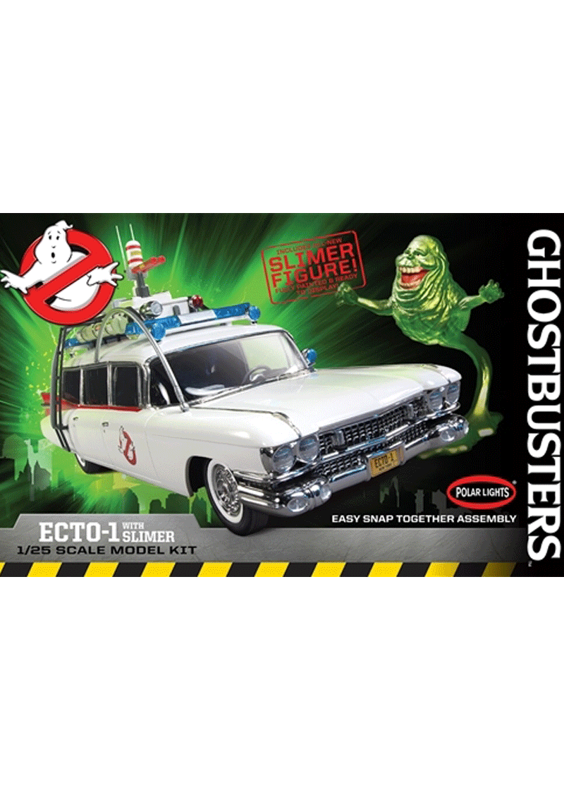 Polar Lights 958 1/25 Ghostbusters Ecto-1 w/Slimer Figure Snap Plastic Model Kit