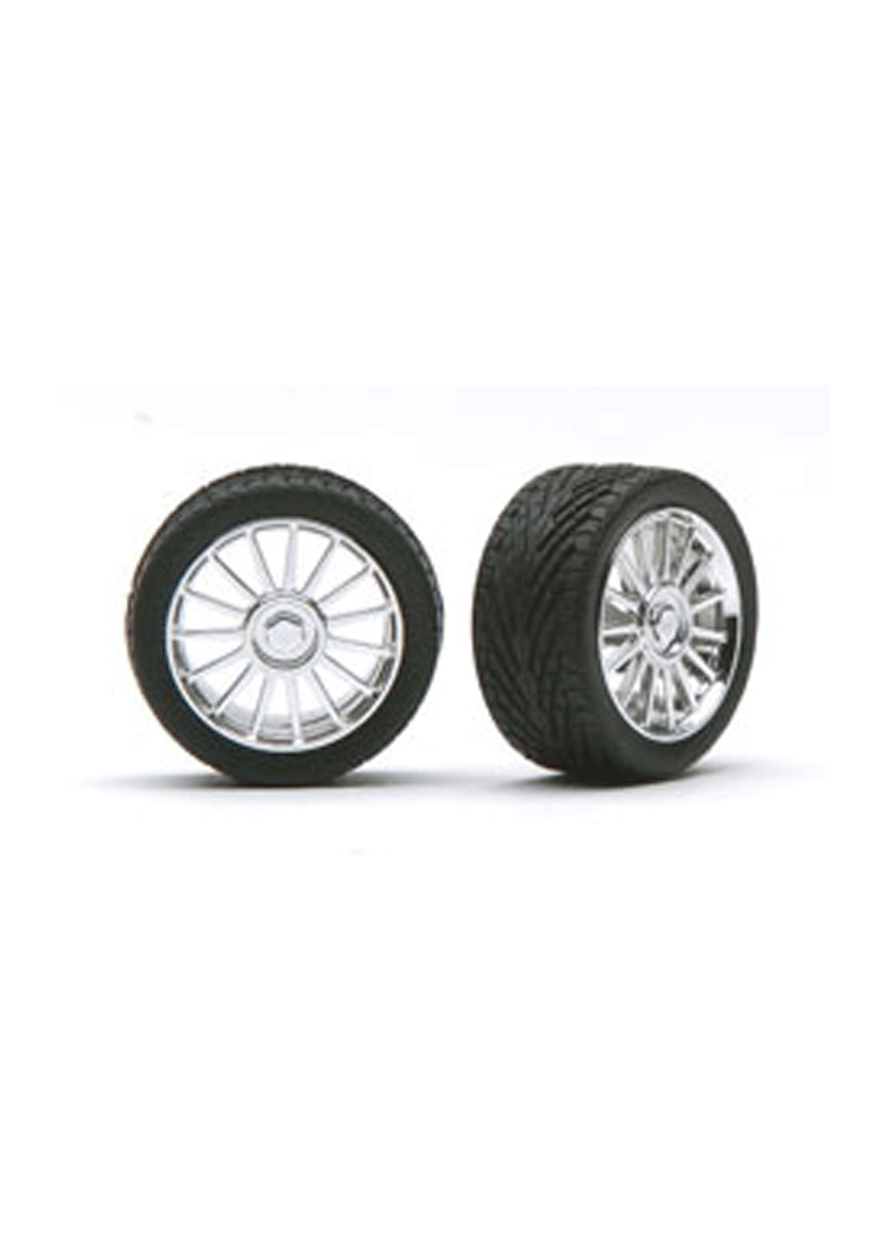 Pegasus 1/24 "Spiders" Rims W/Tires Chrome