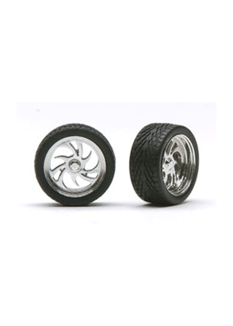 Pegasus 1/24 "Diablo’s" Rims W/Tires Chrome