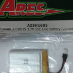 ARES AZSH1605 700MAH 1-CELL/1S 3.7V 15C LIPO BATTERY: SPECTRE X