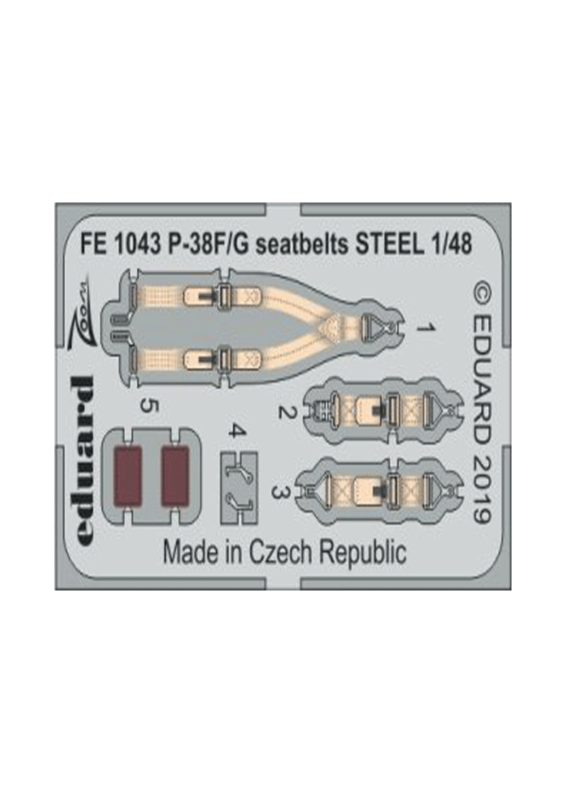 Eduard P-38F/G seatbelts Steel Tamiya