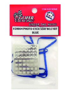 Gofer Racing Photo Etch Seat Belts with Blue Ribbon Belts (1:24-1:25)