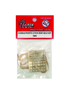Gofer Racing Photo Etch Seat Belts with Tan Ribbon Belts (1:24-1:25)