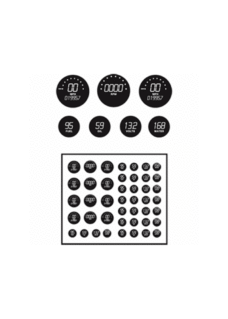 Model Car Garage Digital Style Gauge Faces: clear letters on black background