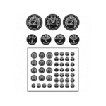 Model Car Garage Classic Style Gauge Faces: clear letters on black background