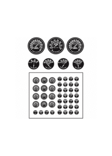 Model Car Garage Classic Style Gauge Faces: clear letters on black background
