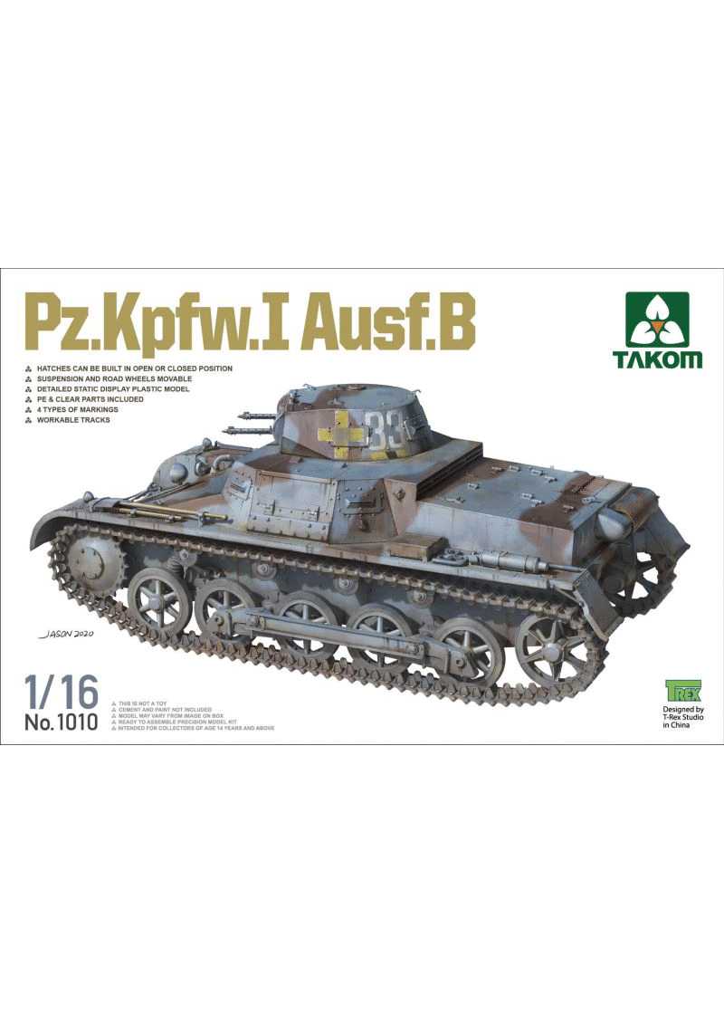 Takom 1010 1/16 Pz.Kpfw.I Ausf.B Plastic Model Kit