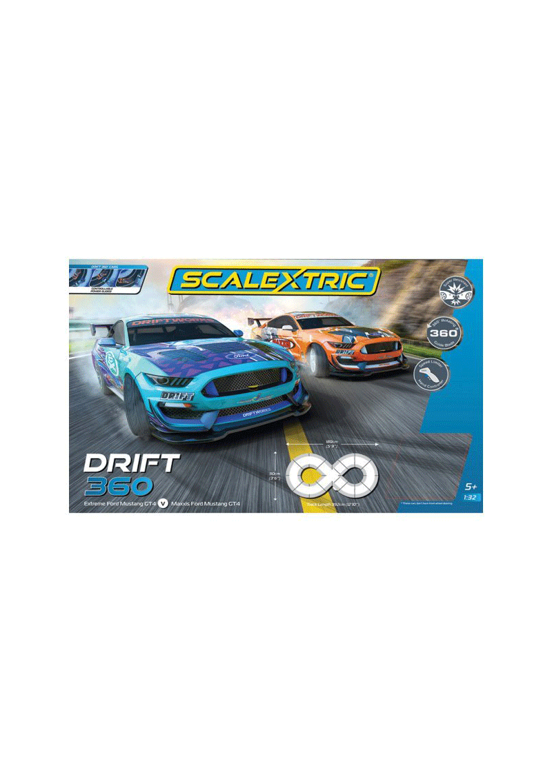 Scalextric 1/32 Drift 360 Complete Slot Car Set