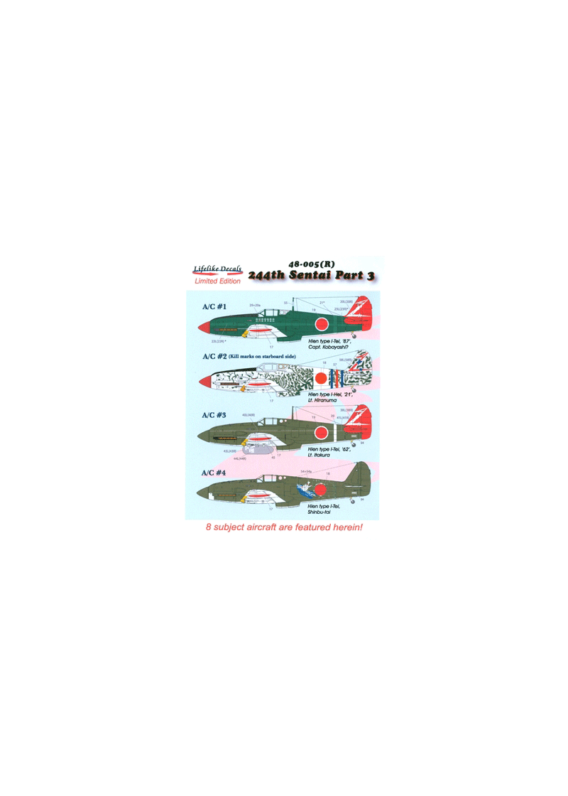 Lifelike Decals 48-005(R) - 244th Sentai, Part 3