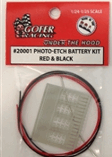 Gofer Racing 1/24 Photo-Etch Battery Kit Red & Black 20001