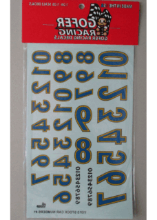Gofer Racing Stock Car Numbers Decal Sheet 11013
