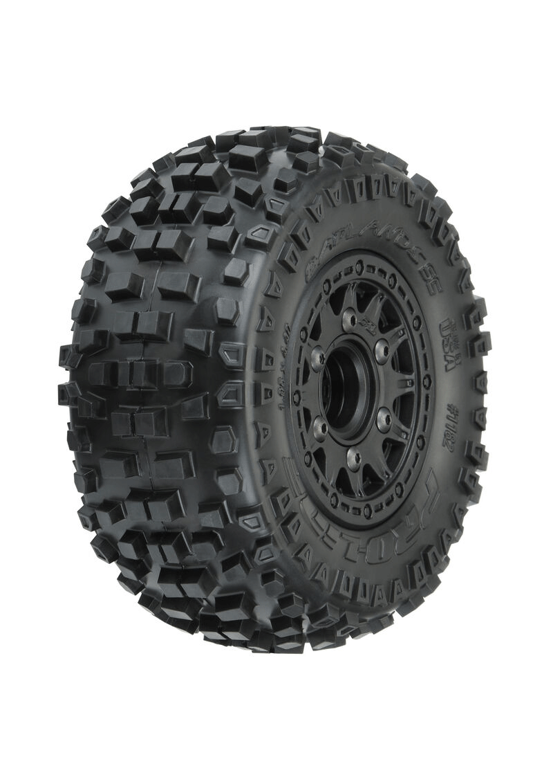 Proline Badlands SC Tyres Mounted on Raid 6x30 Wheels, Slash 2wd/4wd, F/R, PR1182-10