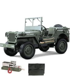 JJRC 1/10 Willys Jeep 4WD Military RC Crawler (with Canvas & Winch)