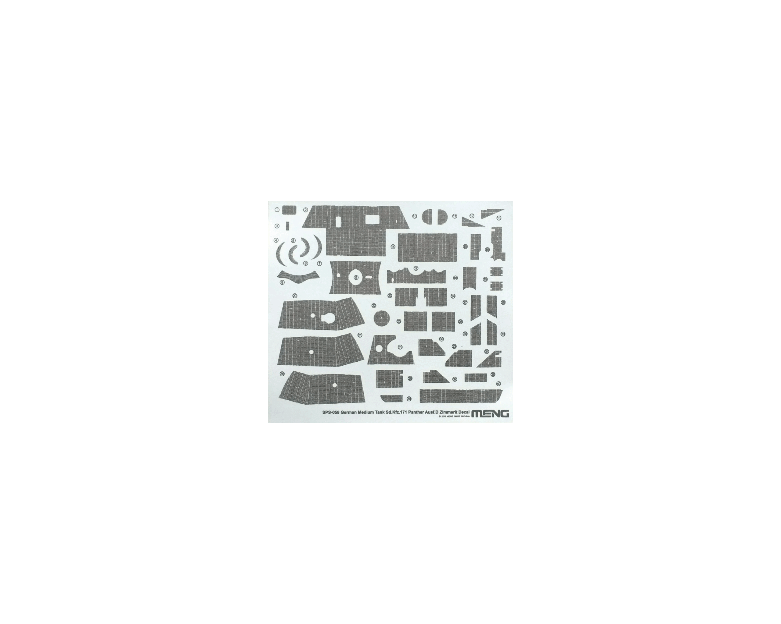 Meng Model SPS-058 Sd.Kfz.171 Panther Ausf.D Zimmerit Decal 1/35